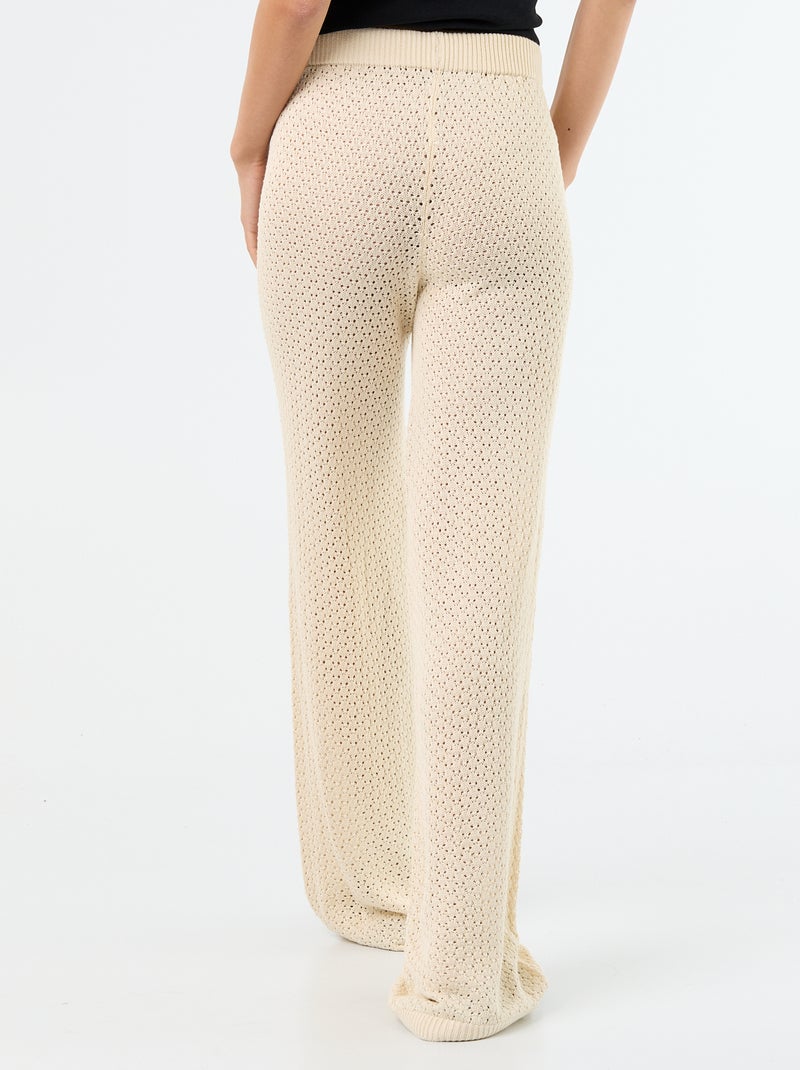 Pantalón de playa de croché Beige - Kiabi