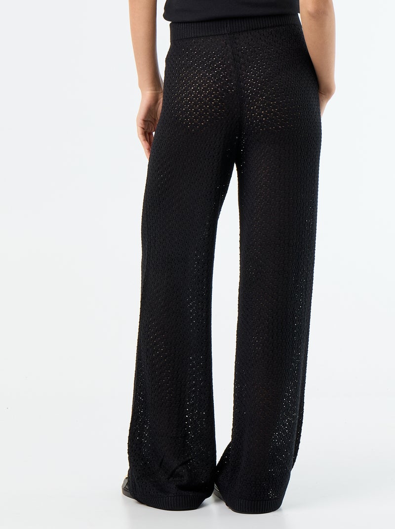 Pantalón de playa de croché Negro - Kiabi