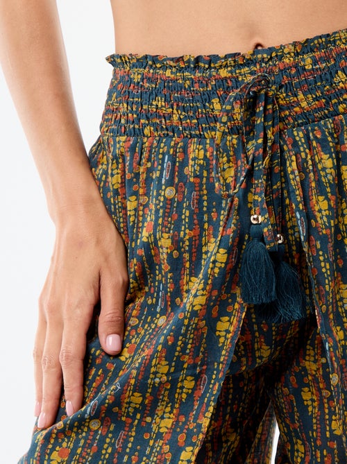 Pantalón de playa en viscosa estampada - Kiabi