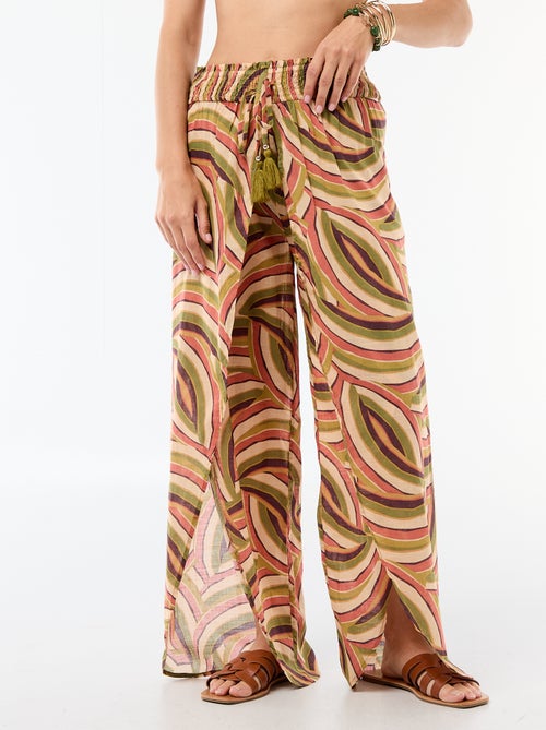 Pantalón de playa en viscosa estampada - Kiabi
