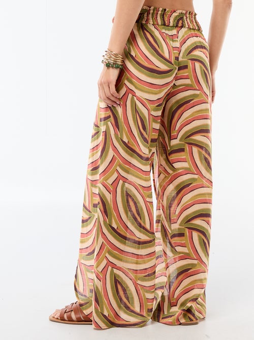 Pantalón de playa en viscosa estampada - Kiabi