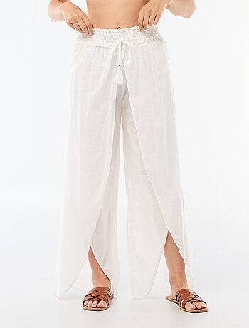 Pantalón de playa en viscosa estampada