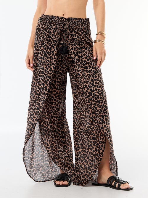 Pantalón de playa en viscosa estampada - Kiabi