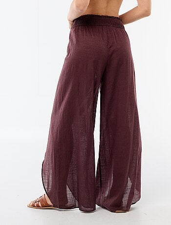 Pantalón de playa en viscosa estampada