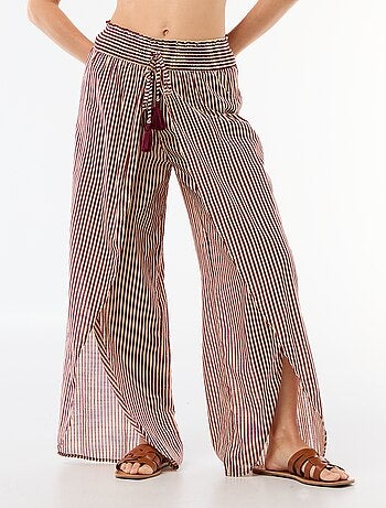 Pantalón de playa en viscosa estampada