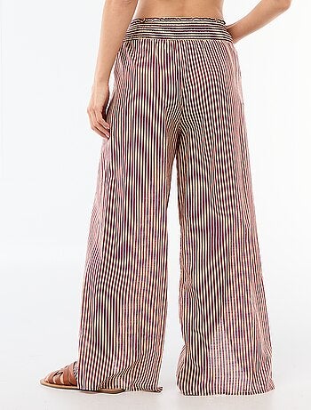 Pantalón de playa en viscosa estampada