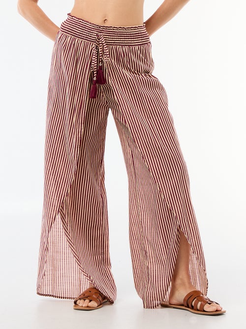Pantalón de playa en viscosa estampada - Kiabi