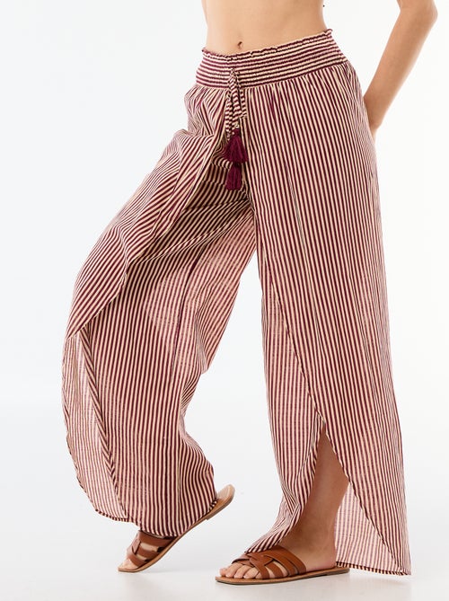 Pantalón de playa en viscosa estampada - Kiabi