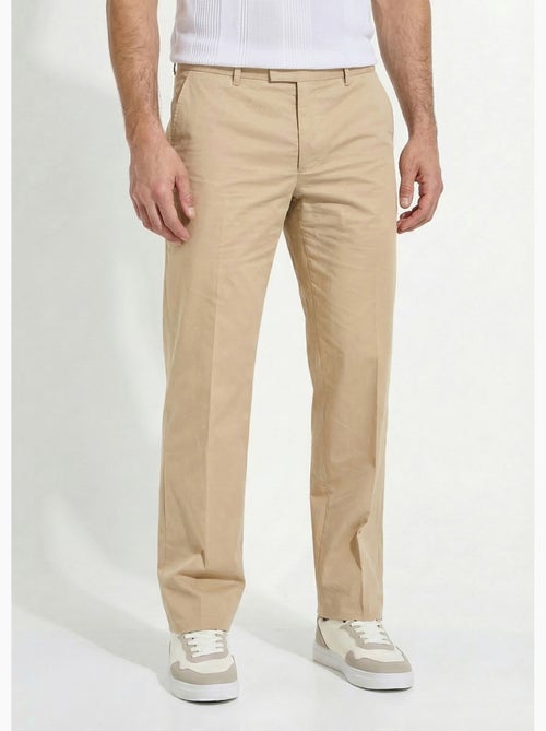 Pantalón de polialgodón con cinturón invisible ajustable - Afibel - Kiabi
