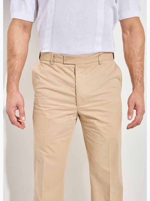Pantalón de polialgodón con cinturón invisible ajustable - Afibel - Kiabi