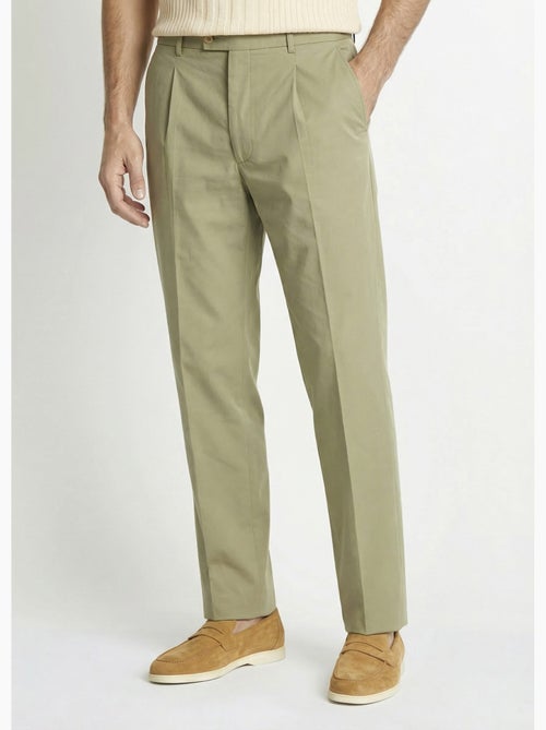 Pantalón de polialgodón con cinturón invisible ajustable - Afibel - Kiabi