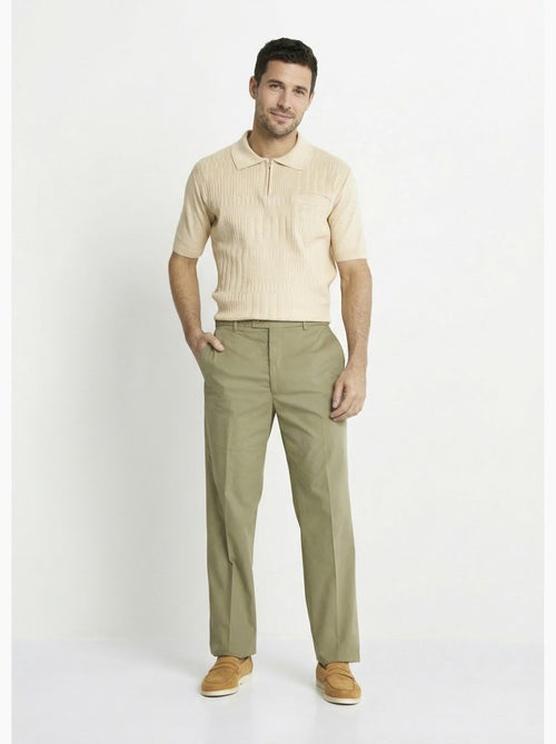 Pantalón de polialgodón con cinturón invisible ajustable - Afibel - Kiabi