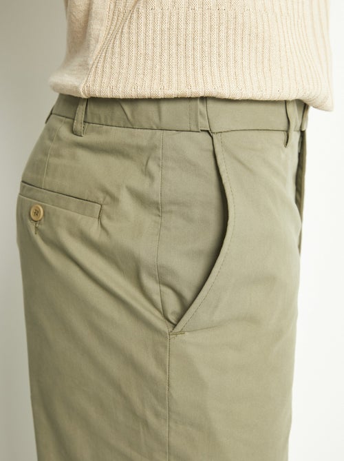 Pantalón de polialgodón con cinturón invisible ajustable - Afibel - Kiabi