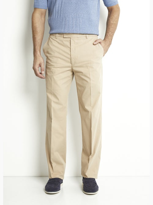 Pantalón de polialgodón con cinturón invisible ajustable - Kiabi
