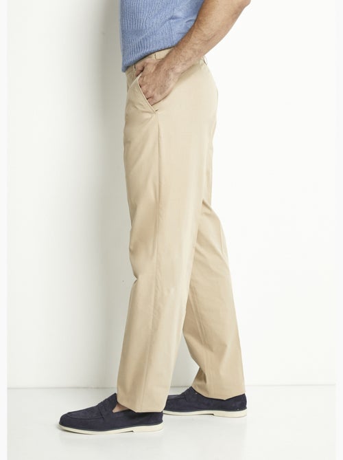 Pantalón de polialgodón con cinturón invisible ajustable - Kiabi