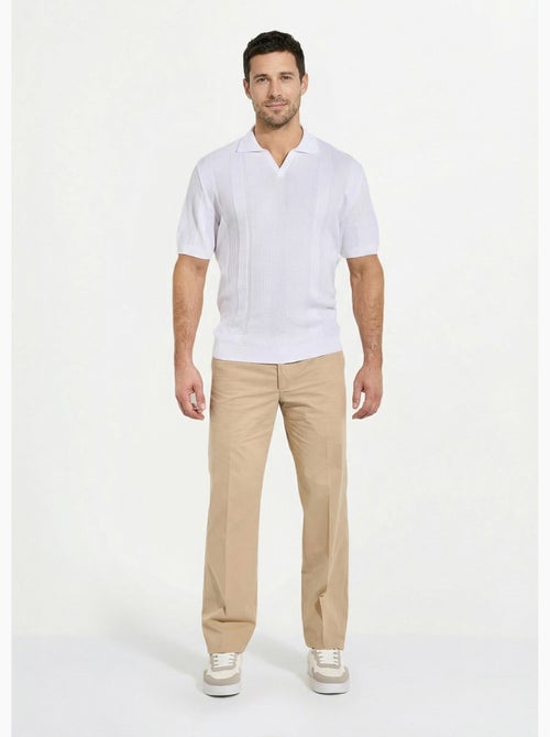 Pantalón de polialgodón con cinturón invisible ajustable - Kiabi