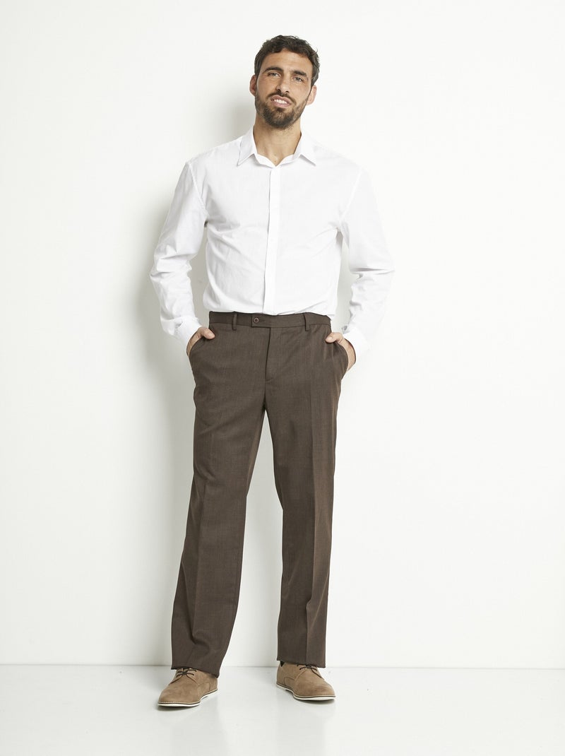 Pantalón de polilana invisible con cinturón ajustable - Afibel Marrón - Kiabi