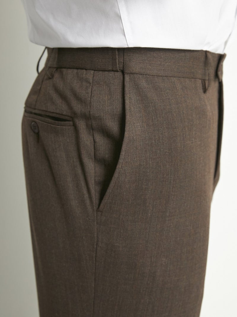 Pantalón de polilana invisible con cinturón ajustable - Afibel Marrón - Kiabi