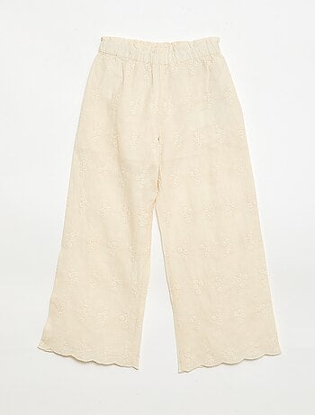 Pantalón de popelina con bordados
