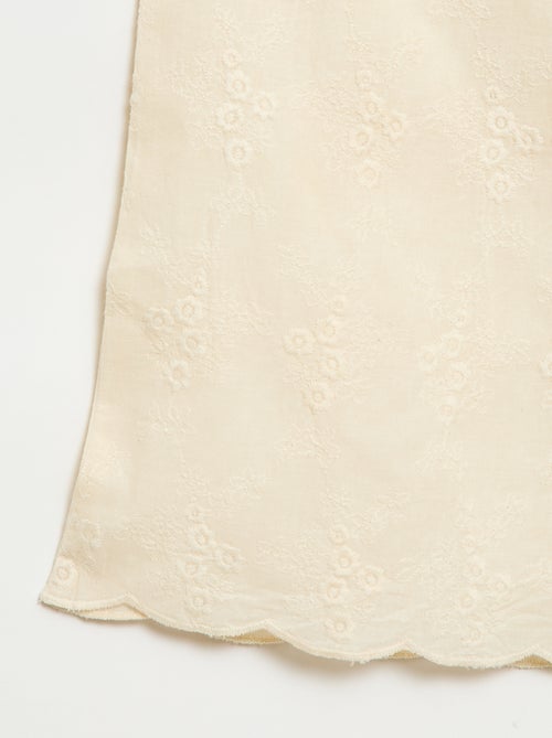 Pantalón de popelina con bordados - Kiabi