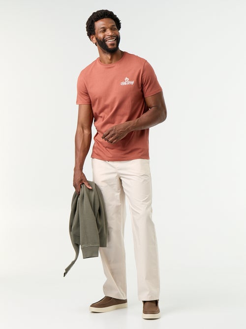 Pantalón de popelina con cintura elástica - Kiabi