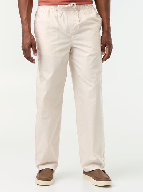 Pantalón de popelina con cintura elástica - Kiabi