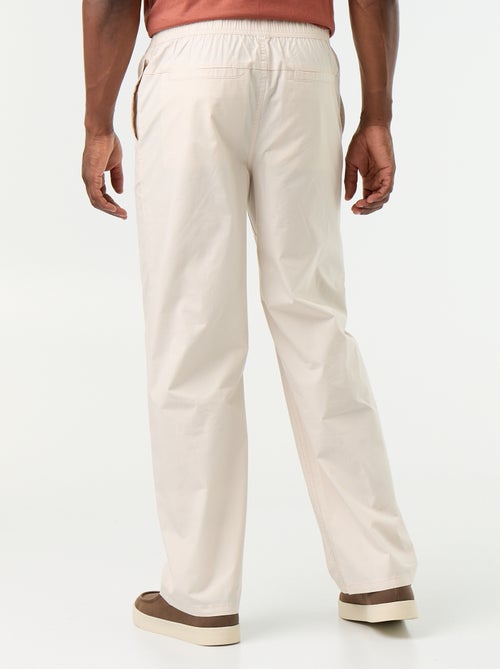 Pantalón de popelina con cintura elástica - Kiabi
