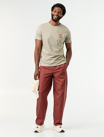 Pantalón de popelina con cintura elástica