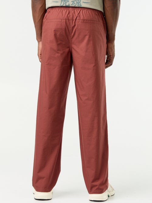 Pantalón de popelina con cintura elástica - Kiabi