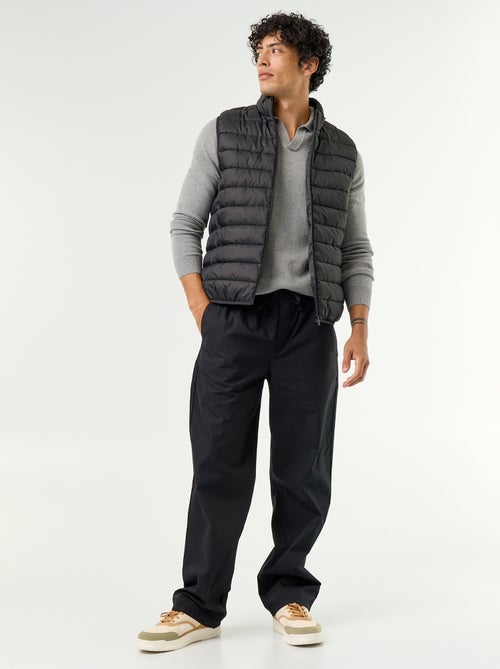 Pantalón de popelina con cintura elástica - Kiabi Pantalón de popelina con cintura elástica - Kiabi