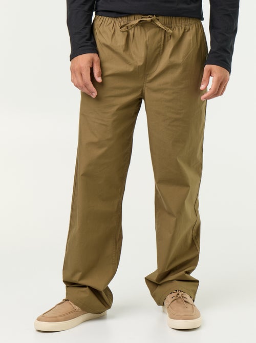 Pantalón de popelina con cintura elástica - Kiabi