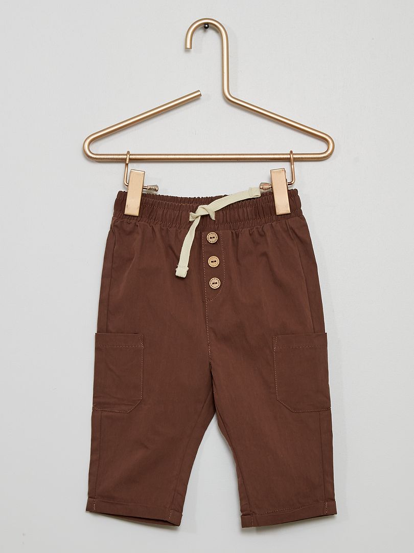 Pantalón de popelina marrón - Kiabi