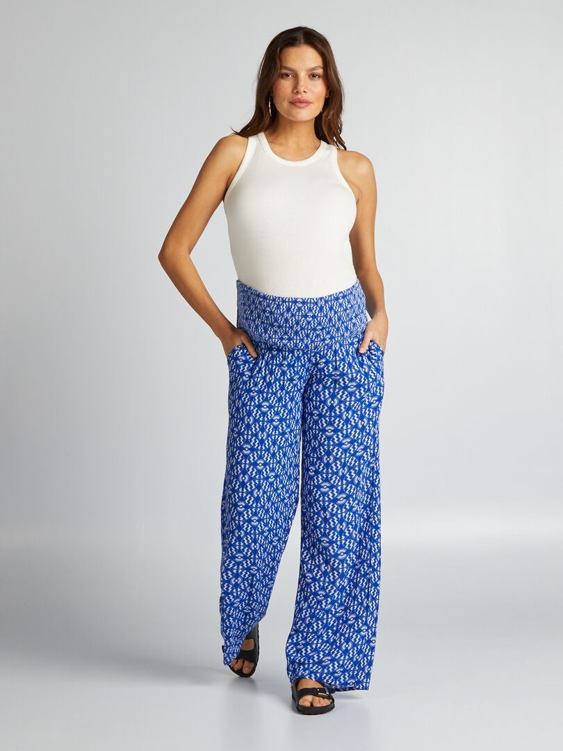 Pantalón de premamá con bajo elástico AZUL - Kiabi