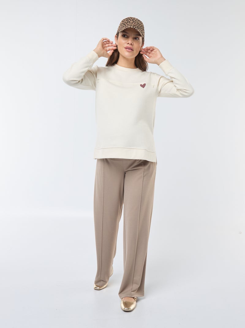 Pantalón de premamá corte recto Beige - Kiabi
