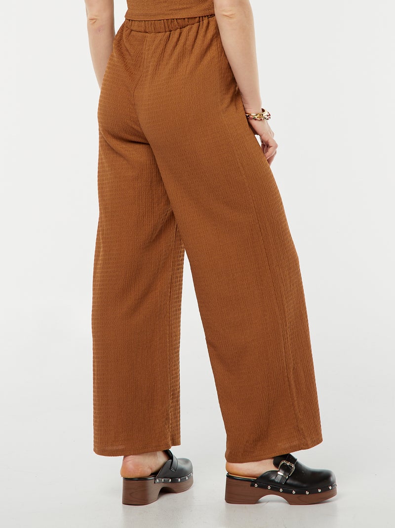 Pantalón de premamá recto de punto de crepé MARRON - Kiabi