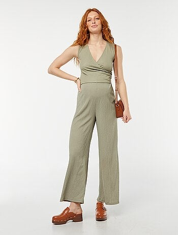 Pantalón de premamá recto de punto de crepé