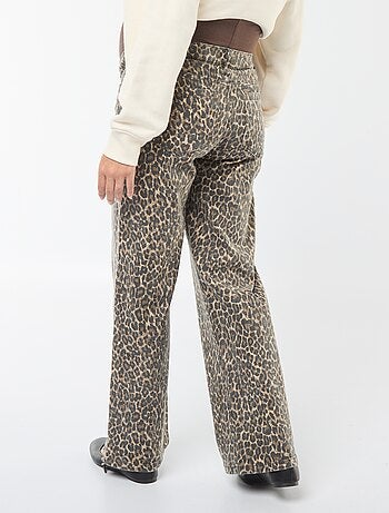 Pantalón de premamá wide leg con estampado de leopardo