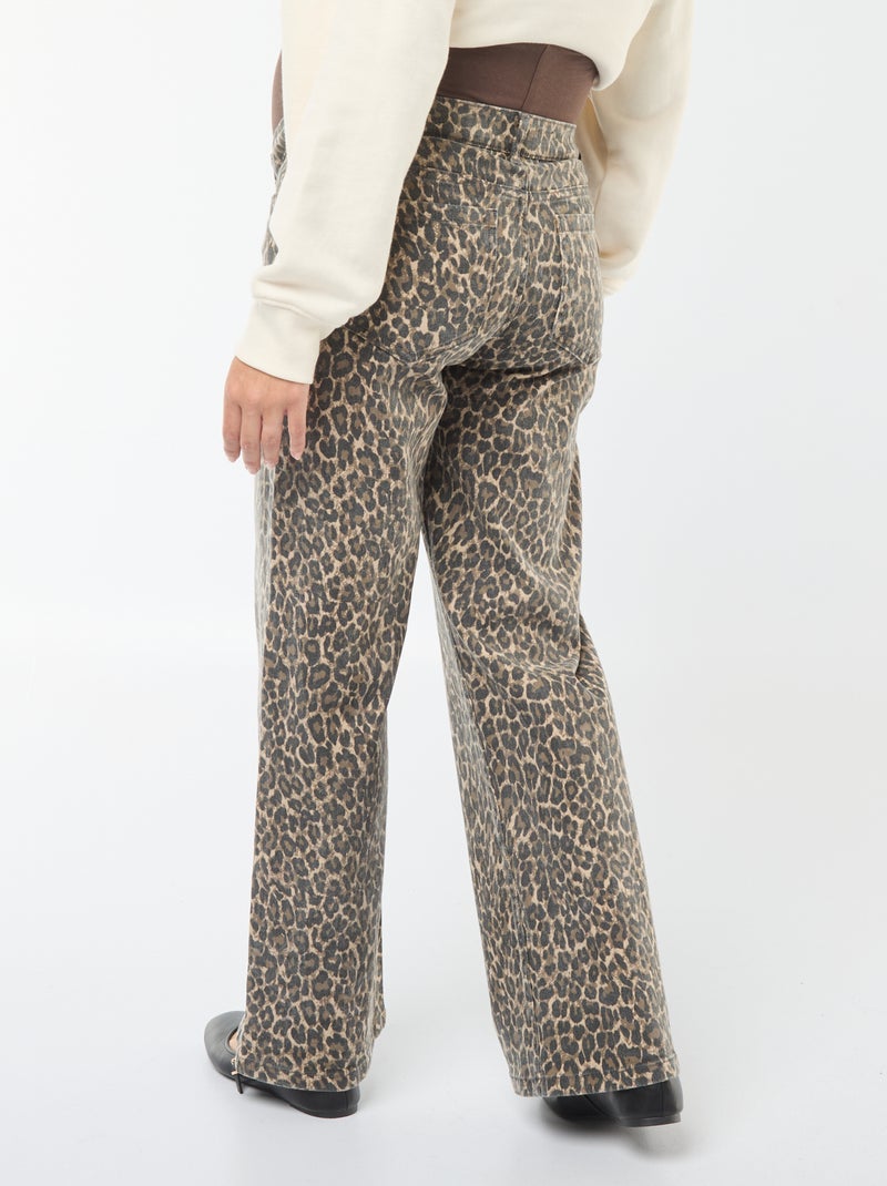 Pantalón de premamá wide leg con estampado de leopardo Marron - Kiabi