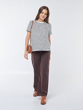 Pantalón de premamá wide leg con estampado de leopardo