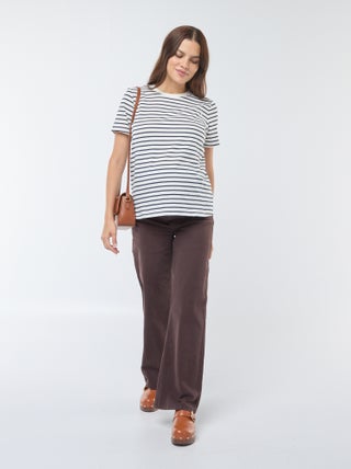 Pantalón de premamá wide leg con estampado de leopardo