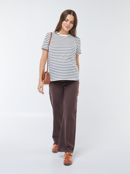 Pantalón de premamá wide leg con estampado de leopardo - Kiabi
