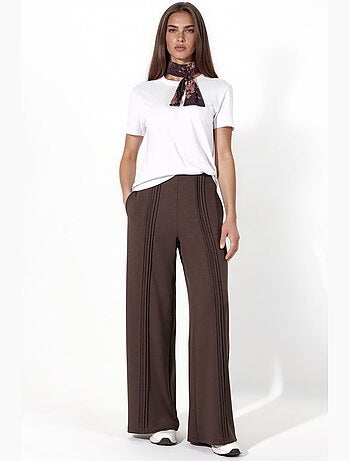Pantalón de punto a rayas de tiro medio y pernera ancha hiccup
