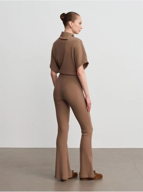 Pantalón de punto acampanado de tiro alto - Kiabi Pantalón de punto acampanado de tiro alto - Kiabi
