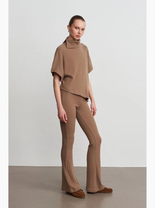 Pantalón de punto acampanado de tiro alto dilvin - Kiabi
