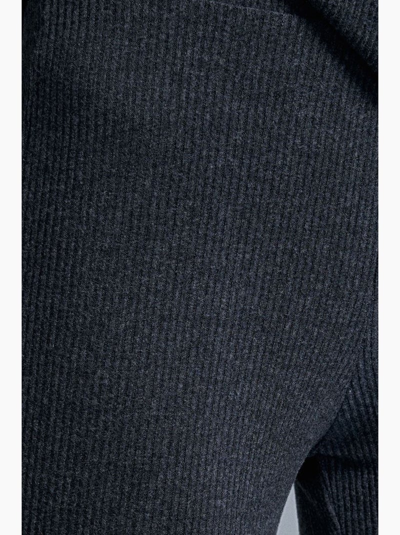 Pantalón de punto acampanado de tiro alto dilvin Gris negro - Kiabi