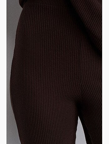 Pantalón de punto acampanado de tiro alto dilvin