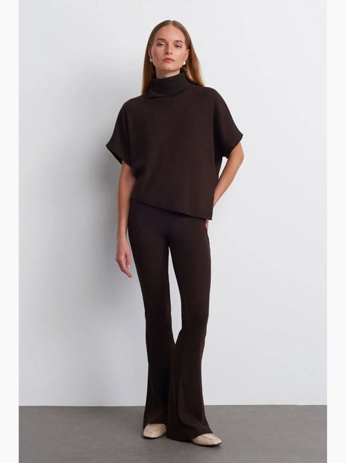 Pantalón de punto acampanado de tiro alto dilvin - Kiabi