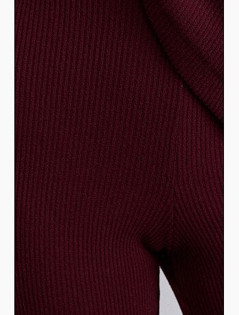 Pantalón de punto acampanado de tiro alto dilvin