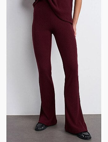 Pantalón de punto acampanado de tiro alto dilvin