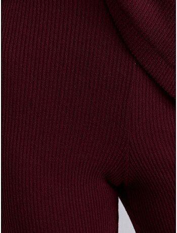 Pantalón de punto acampanado de tiro alto
